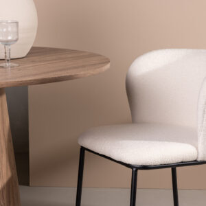 Edina – Chaise de salle à manger – Noir, Blanc – 60 x 77 x 53 cm