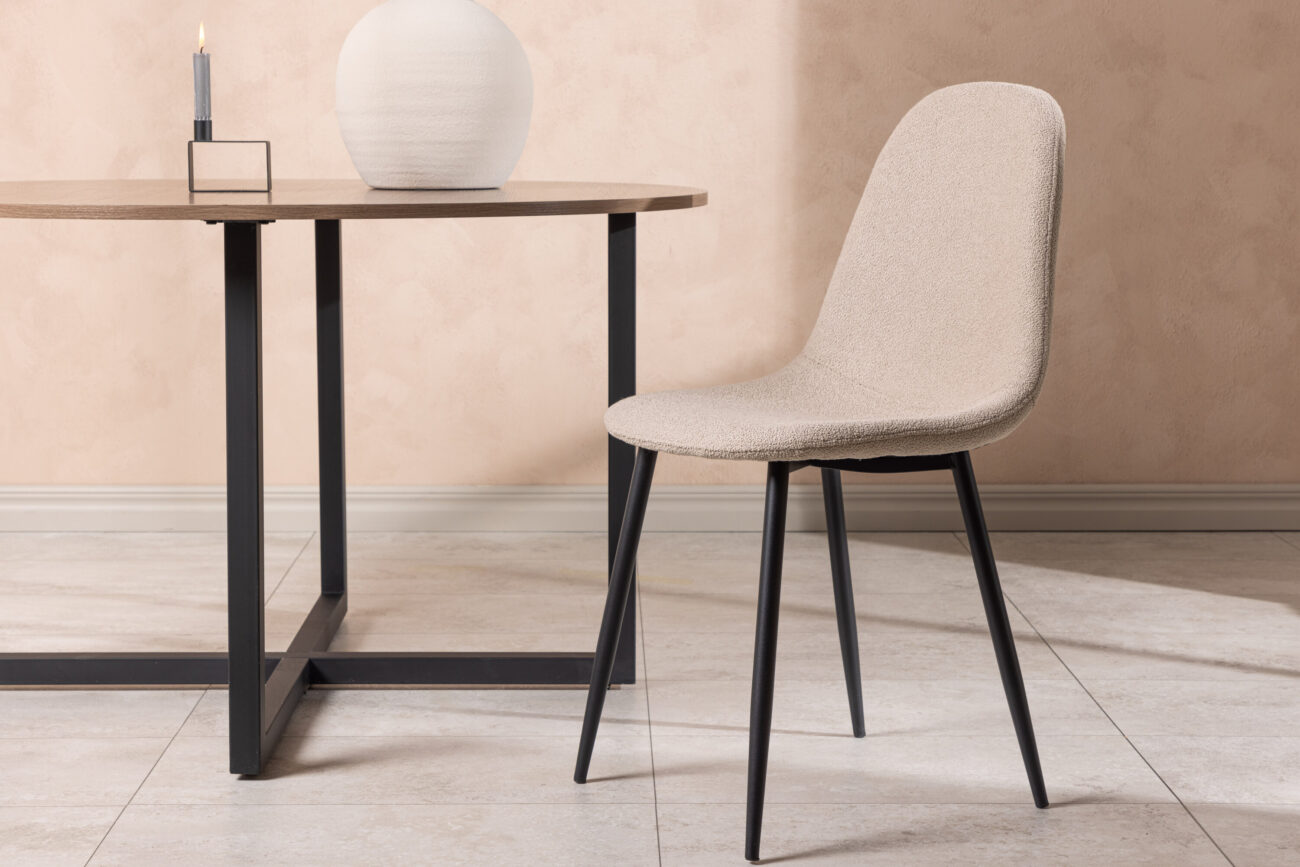 Polar – Chaise de salle à manger – Beige, Noir – 53 x 88 x 46 cm