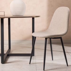 Polar – Chaise de salle à manger – Beige, Noir – 53 x 88 x 46 cm