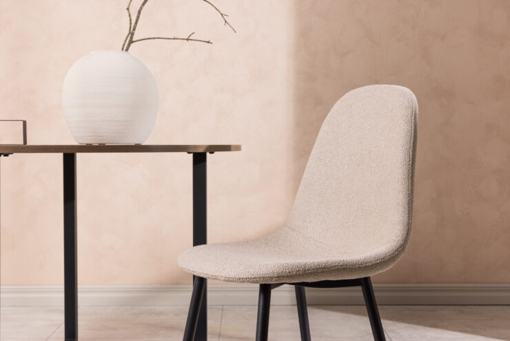 Polar – Chaise de salle à manger – Beige, Noir – 53 x 88 x 46 cm