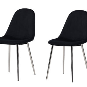 Polar – Chaise de salle à manger – Noir, Argenté – 53 x 88 x 46 cm