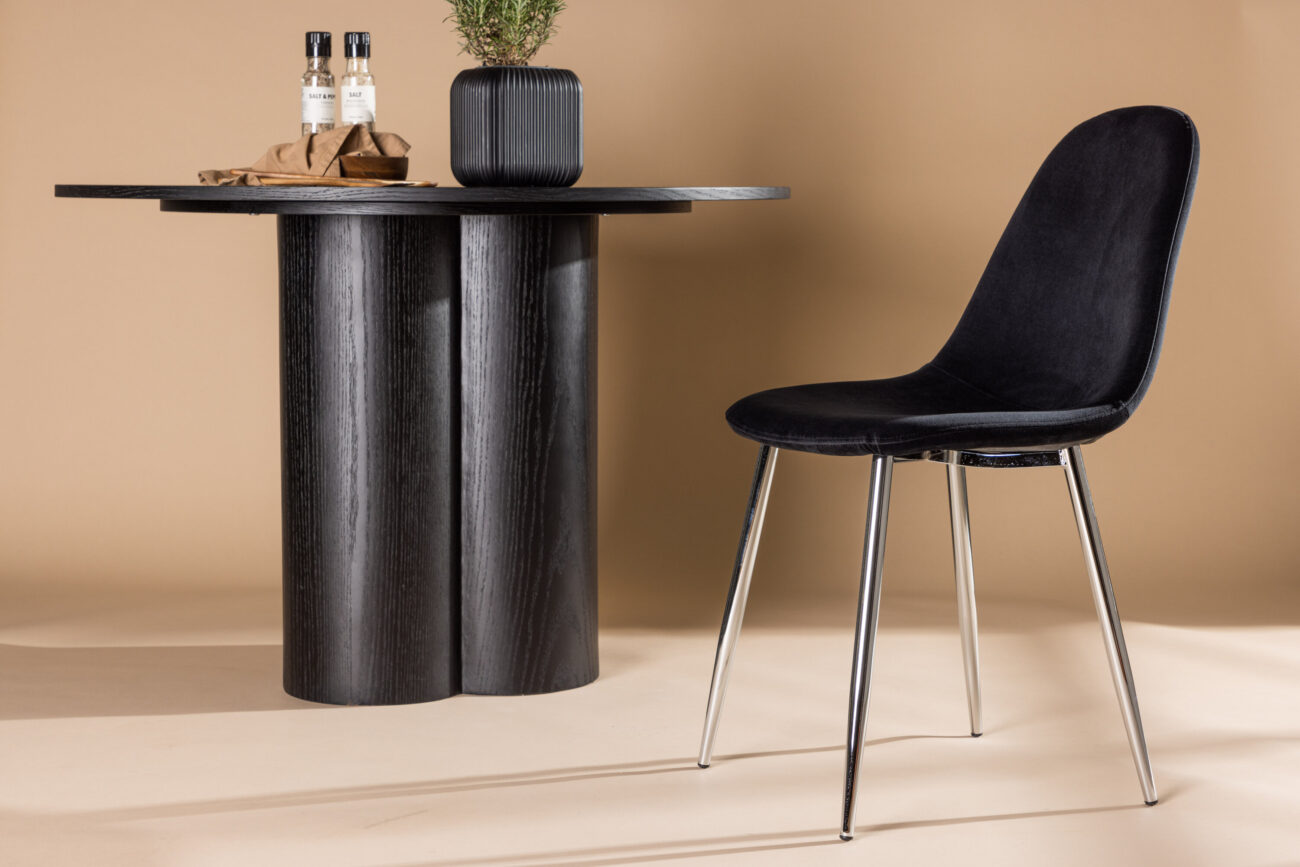 Polar – Chaise de salle à manger – Noir, Argenté – 53 x 88 x 46 cm