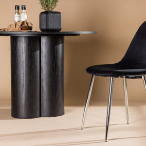 Polar – Chaise de salle à manger – Noir, Argenté – 53 x 88 x 46 cm