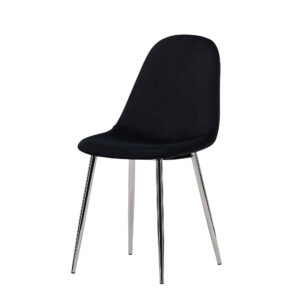Polar – Chaise de salle à manger – Noir, Argenté – 53 x 88 x 46 cm