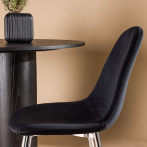 Polar – Chaise de salle à manger – Noir, Argenté – 53 x 88 x 46 cm