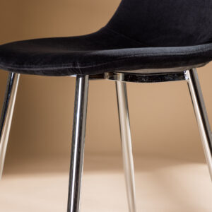 Polar – Chaise de salle à manger – Noir, Argenté – 53 x 88 x 46 cm