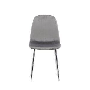 Eva – Chaise de salle à manger – Argenté, Gris clair – 42 x 89 x 45 cm