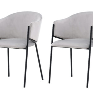 Evelina – Chaise de salle à manger – Noir, Gris – 62 x 80 x 54 cm