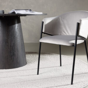 Evelina – Chaise de salle à manger – Noir, Gris – 62 x 80 x 54 cm