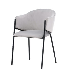 Evelina – Chaise de salle à manger – Noir, Gris – 62 x 80 x 54 cm