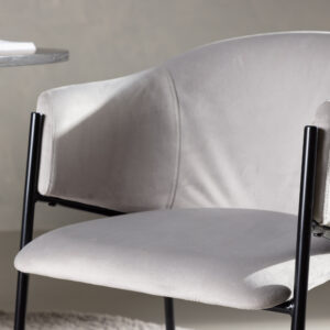 Evelina – Chaise de salle à manger – Noir, Gris – 62 x 80 x 54 cm