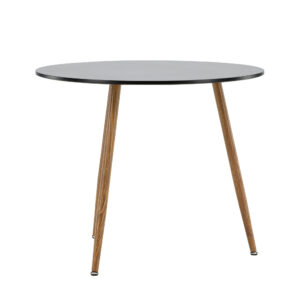 Polar – Table à manger ronde – Noir, Naturel – ⌀90 cm