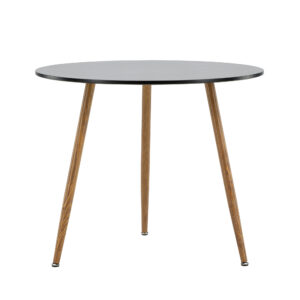 Polar – Table à manger ronde – Noir, Naturel – ⌀90 cm
