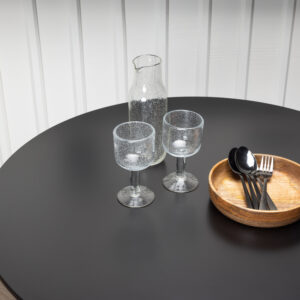 Polar – Table à manger ronde – Noir, Naturel – ⌀90 cm