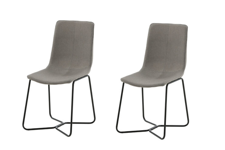 X – Chaise de salle à manger – Noir, Gris – 61 x 93 x 53 cm