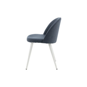 Velvet – Chaise de salle à manger – Bleu, Blanc – 57 x 77 x 50 cm
