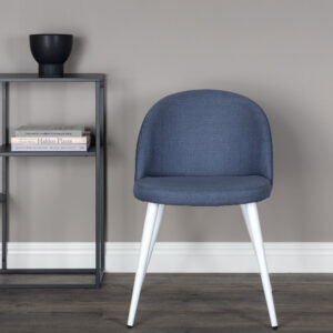 Velvet – Chaise de salle à manger – Bleu, Blanc – 57 x 77 x 50 cm