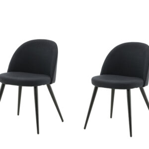 Velvet – Chaise de salle à manger – Noir – 57 x 77 x 50 cm