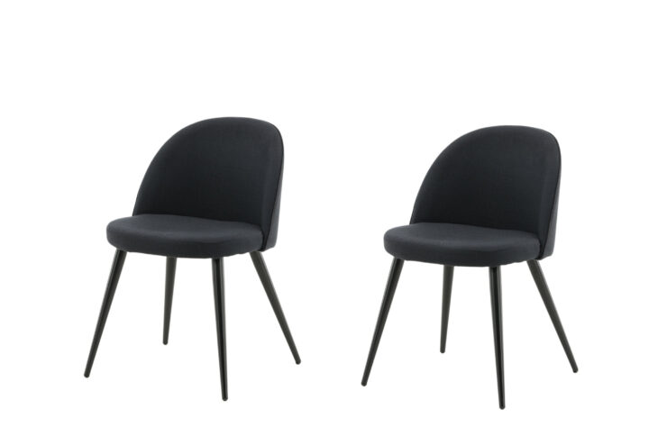 Velvet – Chaise de salle à manger – Noir – 57 x 77 x 50 cm