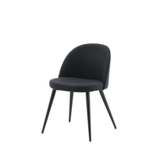 Velvet – Chaise de salle à manger – Noir – 57 x 77 x 50 cm