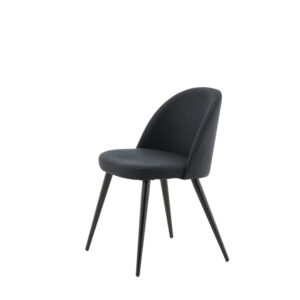 Velvet – Chaise de salle à manger – Noir – 57 x 77 x 50 cm
