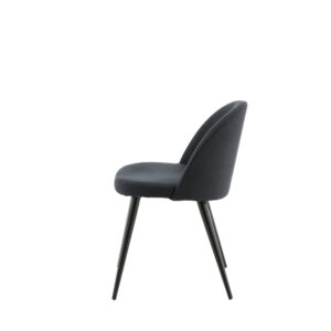 Velvet – Chaise de salle à manger – Noir – 57 x 77 x 50 cm