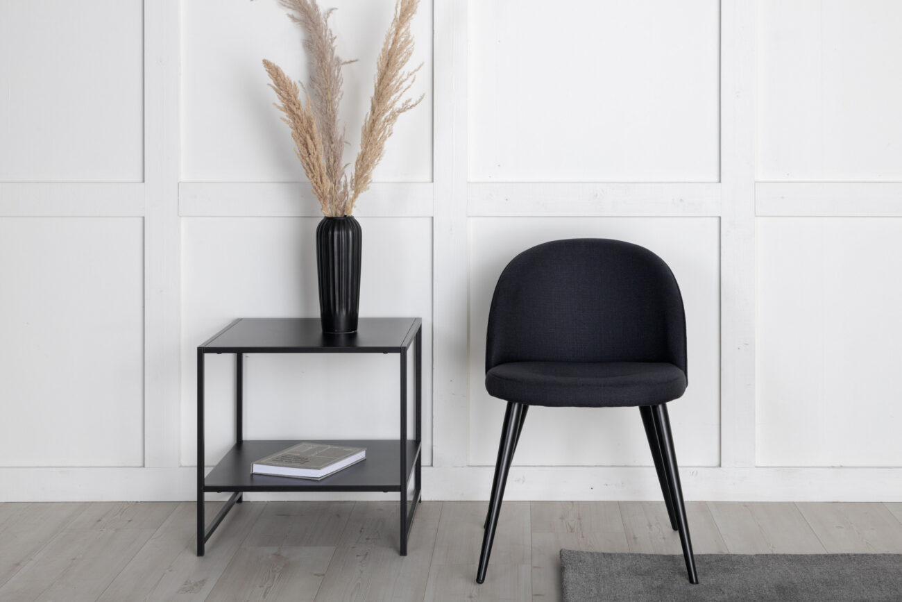 Velvet – Chaise de salle à manger – Noir – 57 x 77 x 50 cm