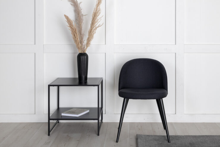 Velvet – Chaise de salle à manger – Noir – 57 x 77 x 50 cm