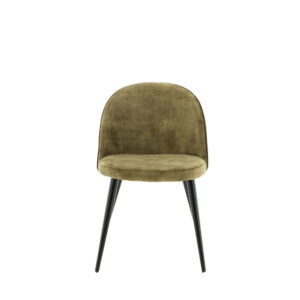 Velvet – Chaise de salle à manger – Noir, Vert – 55 x 77 x 50 cm