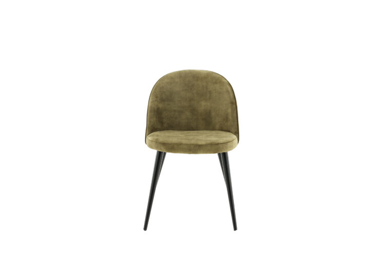 Velvet – Chaise de salle à manger – Noir, Vert – 55 x 77 x 50 cm