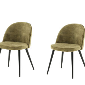 Velvet – Chaise de salle à manger – Noir, Vert – 55 x 77 x 50 cm