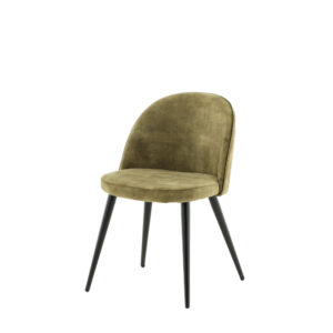 Velvet – Chaise de salle à manger – Noir, Vert – 55 x 77 x 50 cm