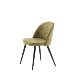 Velvet – Chaise de salle à manger – Noir, Vert – 55 x 77 x 50 cm