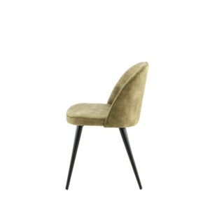 Velvet – Chaise de salle à manger – Noir, Vert – 55 x 77 x 50 cm