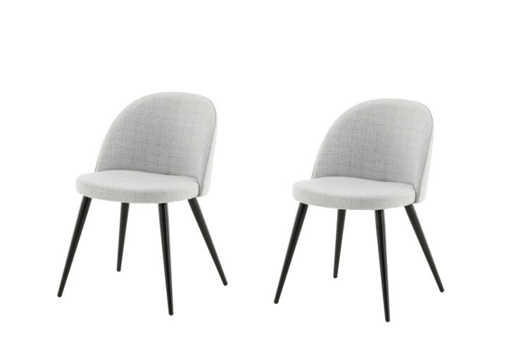 Velvet – Chaise de salle à manger – Noir, Gris clair, Gris – 57 x 77 x 50 cm