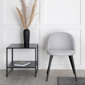 Velvet – Chaise de salle à manger – Noir, Gris clair, Gris – 57 x 77 x 50 cm