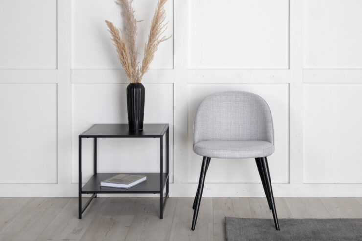 Velvet – Chaise de salle à manger – Noir, Gris clair, Gris – 57 x 77 x 50 cm
