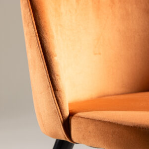 Velvet – Chaise de salle à manger – Noir, Orange rouille – 55 x 77 x 50 cm