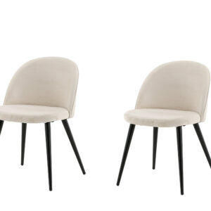Velvet – Chaise de salle à manger – Beige, Noir – 55 x 77 x 50 cm