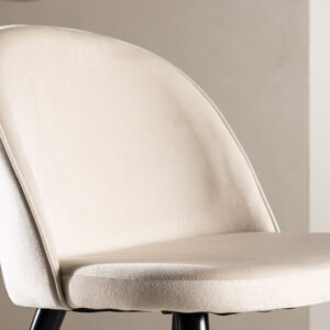 Velvet – Chaise de salle à manger – Beige, Noir – 55 x 77 x 50 cm
