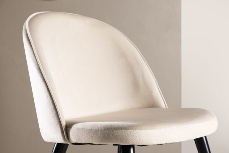 Velvet – Chaise de salle à manger – Beige, Noir – 55 x 77 x 50 cm