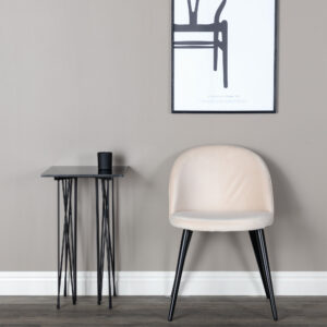 Velvet – Chaise de salle à manger – Beige, Noir – 55 x 77 x 50 cm