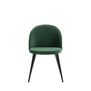 Velvet – Chaise de salle à manger – Noir, Vert – 55 x 76 x 49 cm