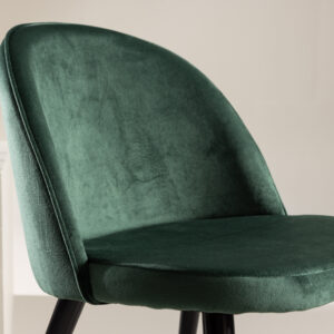 Velvet – Chaise de salle à manger – Noir, Vert – 55 x 76 x 49 cm