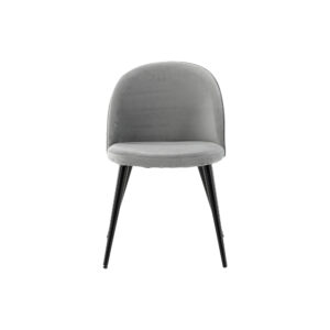 Velvet – Chaise de salle à manger – Noir, Gris – 55 x 76 x 49 cm