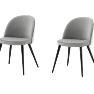 Velvet – Chaise de salle à manger – Noir, Gris – 55 x 76 x 49 cm