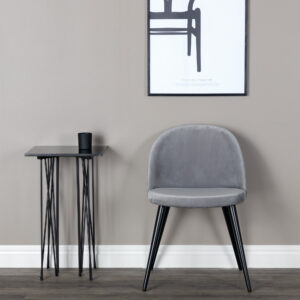 Velvet – Chaise de salle à manger – Noir, Gris – 55 x 76 x 49 cm