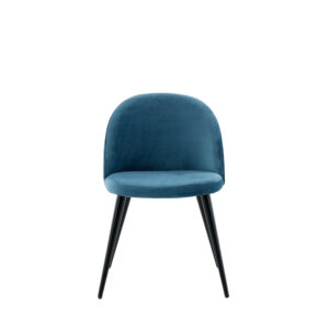 Velvet – Chaise de salle à manger – Noir, Bleu – 55 x 77 x 50 cm