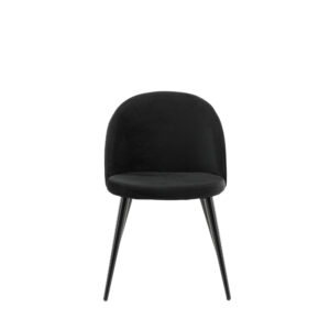 Velvet – Chaise de salle à manger – Noir – 56,5 x 76 x 49 cm
