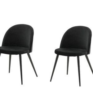 Velvet – Chaise de salle à manger – Noir – 56,5 x 76 x 49 cm
